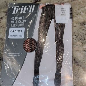 Eggplant color listed as Iron Patterned Women's Tights